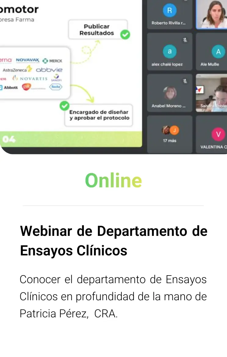 Webinar de Departamento de Ensayos Clínicos