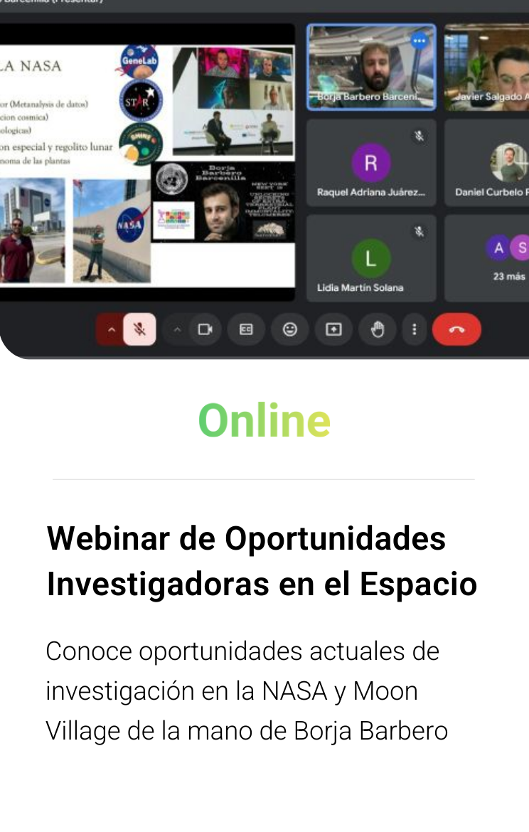 Webinar de oportunidades Investigadoras en el espacio